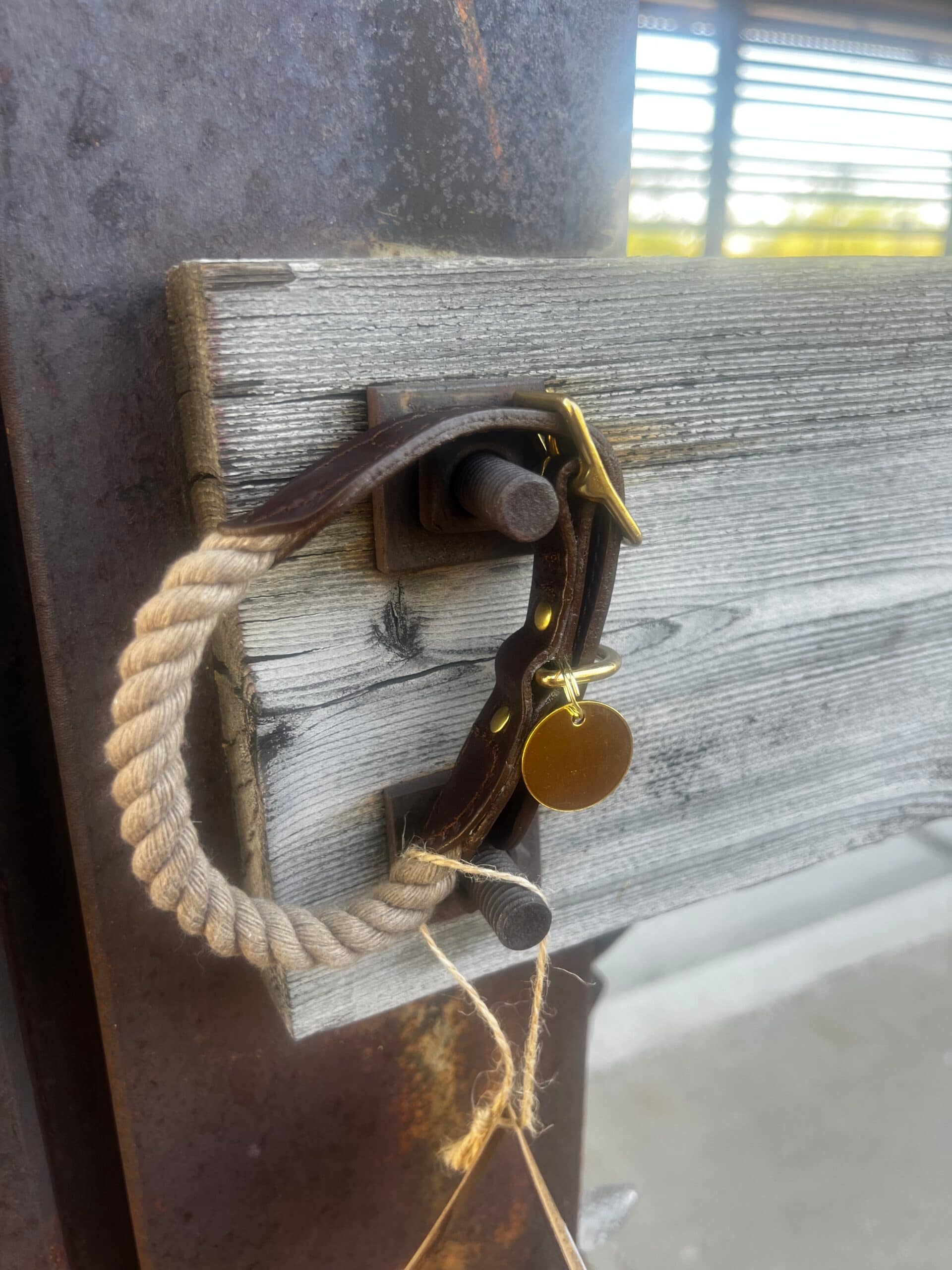 Dark Tan Rope & Leather Cat and Dog Collar - Image 3