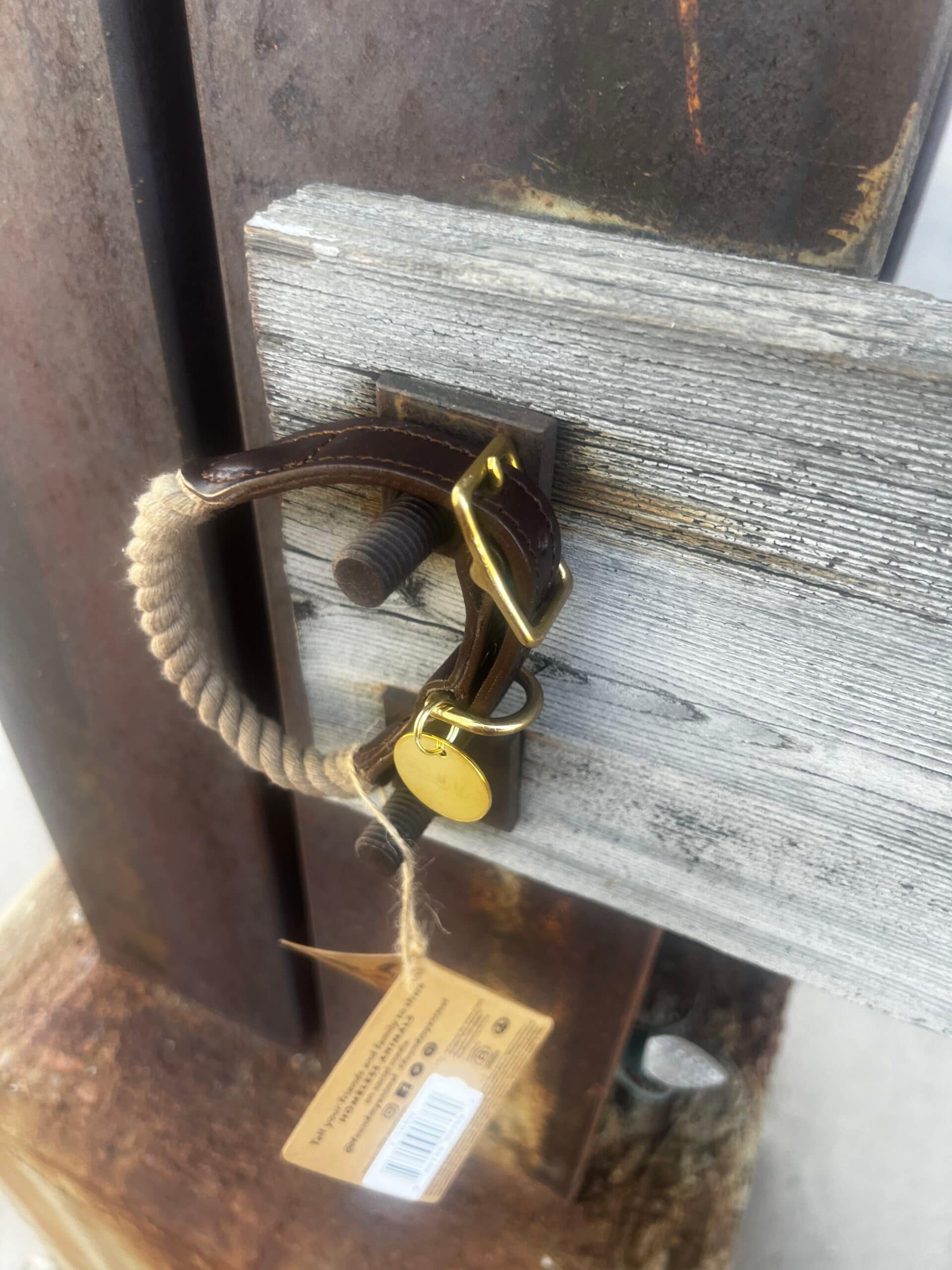 Dark Tan Rope & Leather Cat and Dog Collar - Image 2