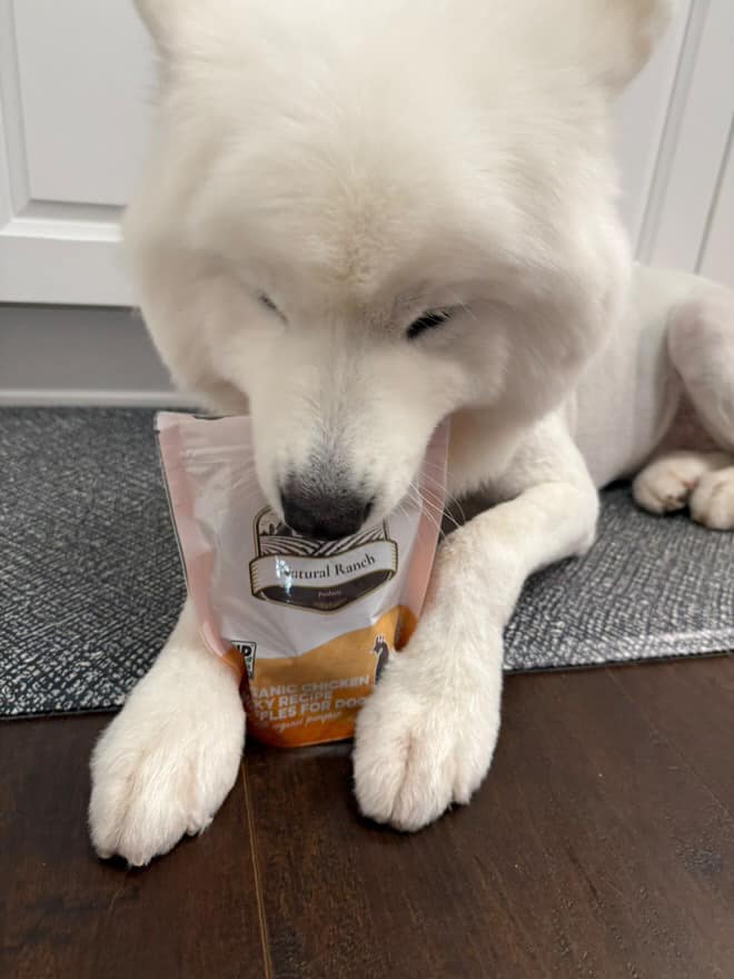 Organic Chicken Jerky Waffle Dog Treats - 95% Organic, Upcycled - Image 3