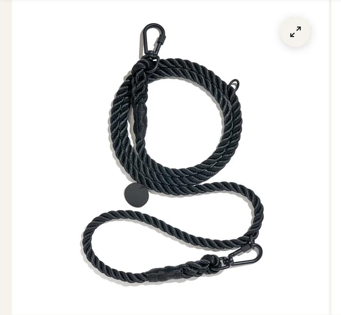 Adjustable Dog Rope Leash (Black)