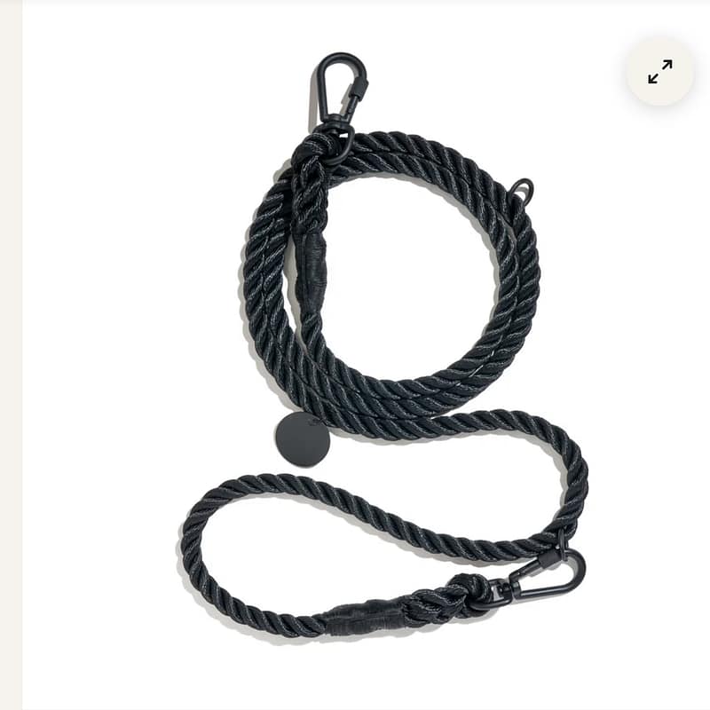 Adjustable Dog Rope Leash (Black)